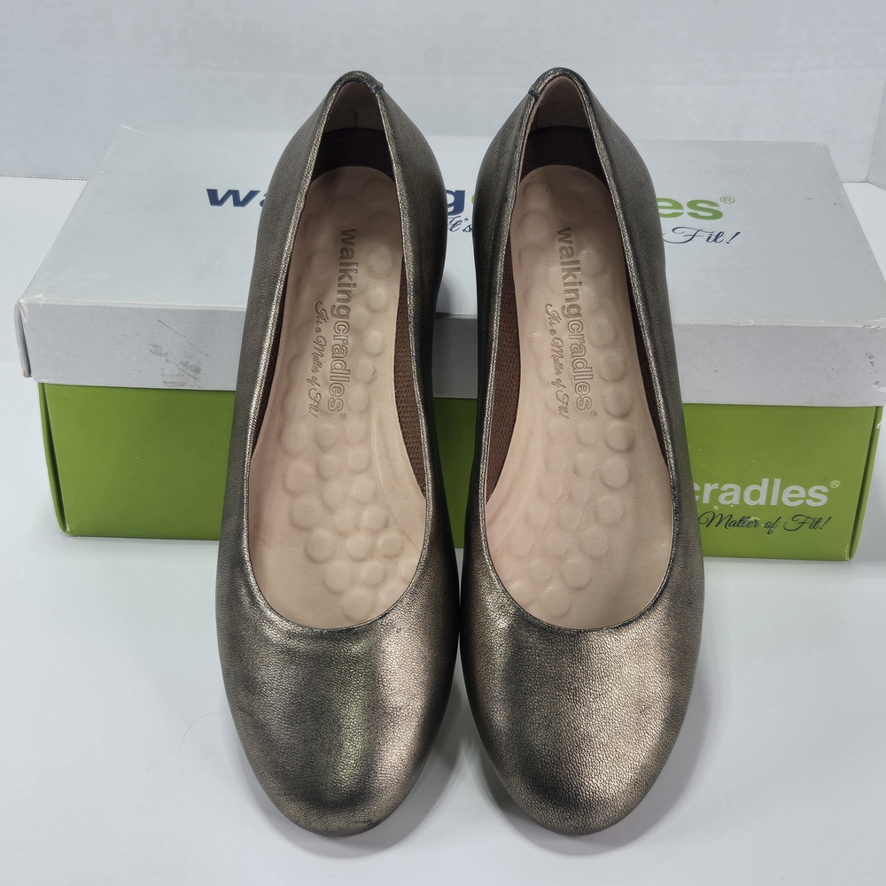 Walking Cradles Metallic Leather Ballet Flats - Women's Size 6 1/2 6.5 - Picture 4 of 12